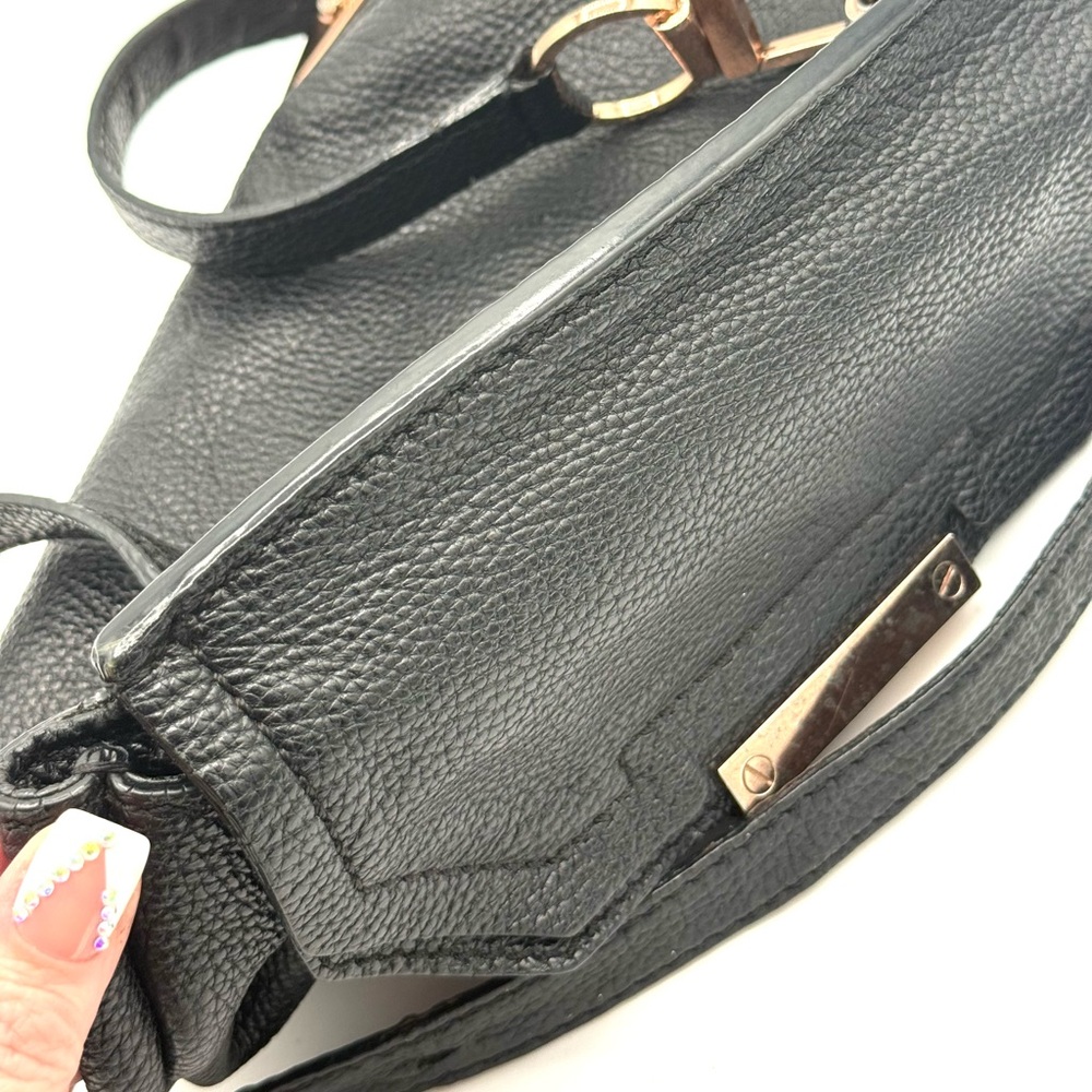 ALEXANDER WANG Marion Prisma Black Pebbled Leather & Rose Gold Crossbody Bag - Picture 16 of 16
